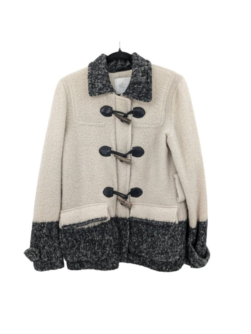 Adam Lippes Wool Blend Toggle Coat Silk Quilted Lined Cottage Equestrian XSmall